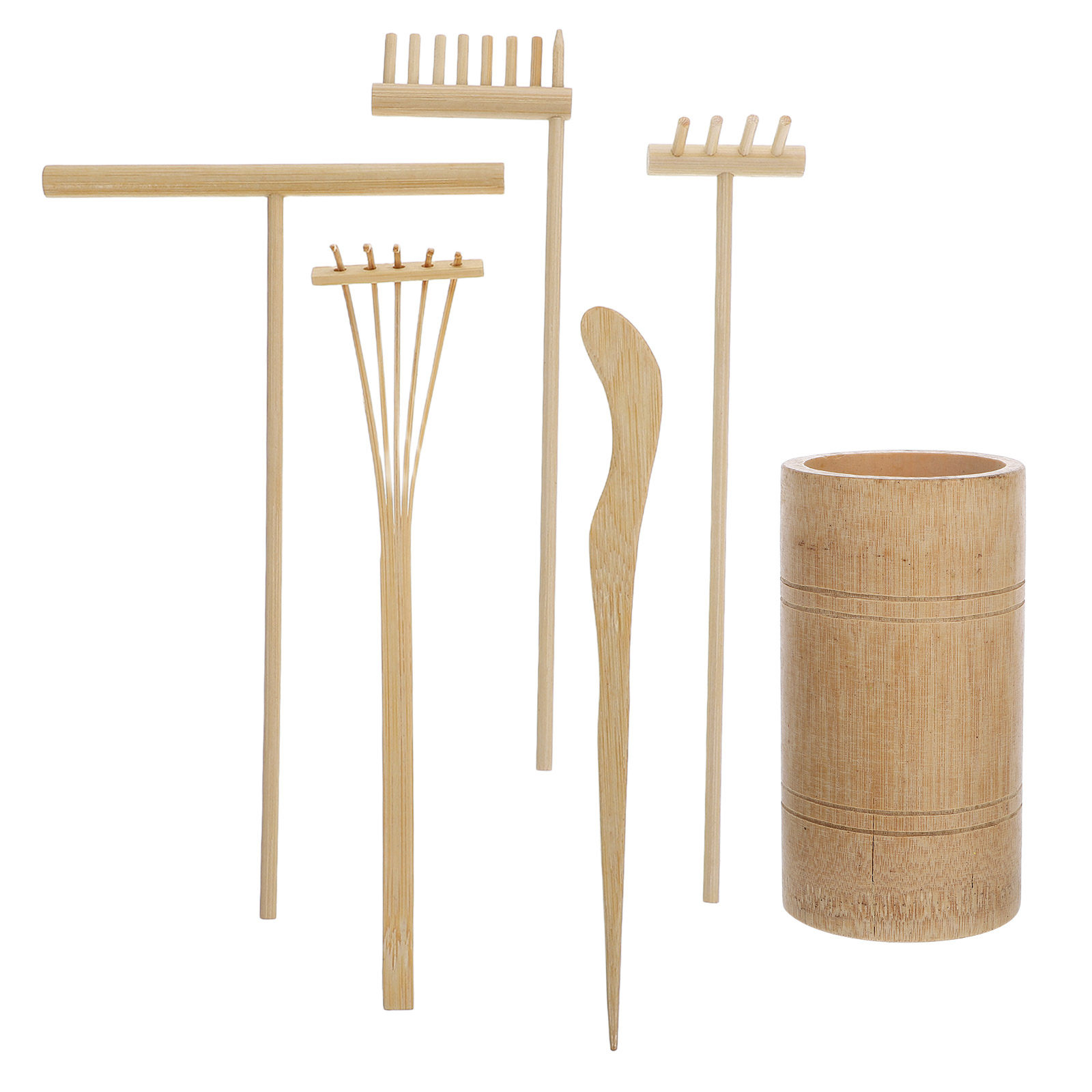 Gardening Tools Rake - مجموعة أدوات حديقة صغيرة من الخيزران