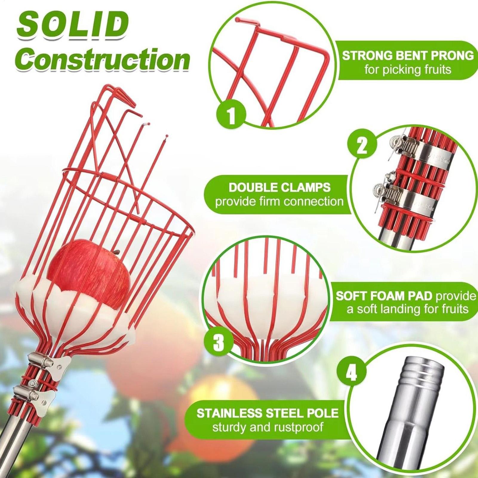 Gardening Tools Basket - سلة منتقي الفاكهة بمقبض قابل للسحب،