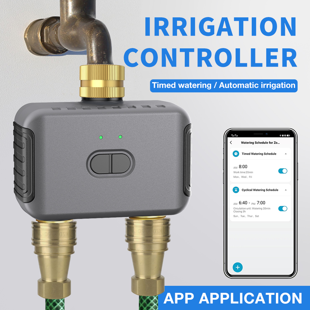 Drip Irrigation Kit - Tuya 2 منطقة سقي الموقت حديقة