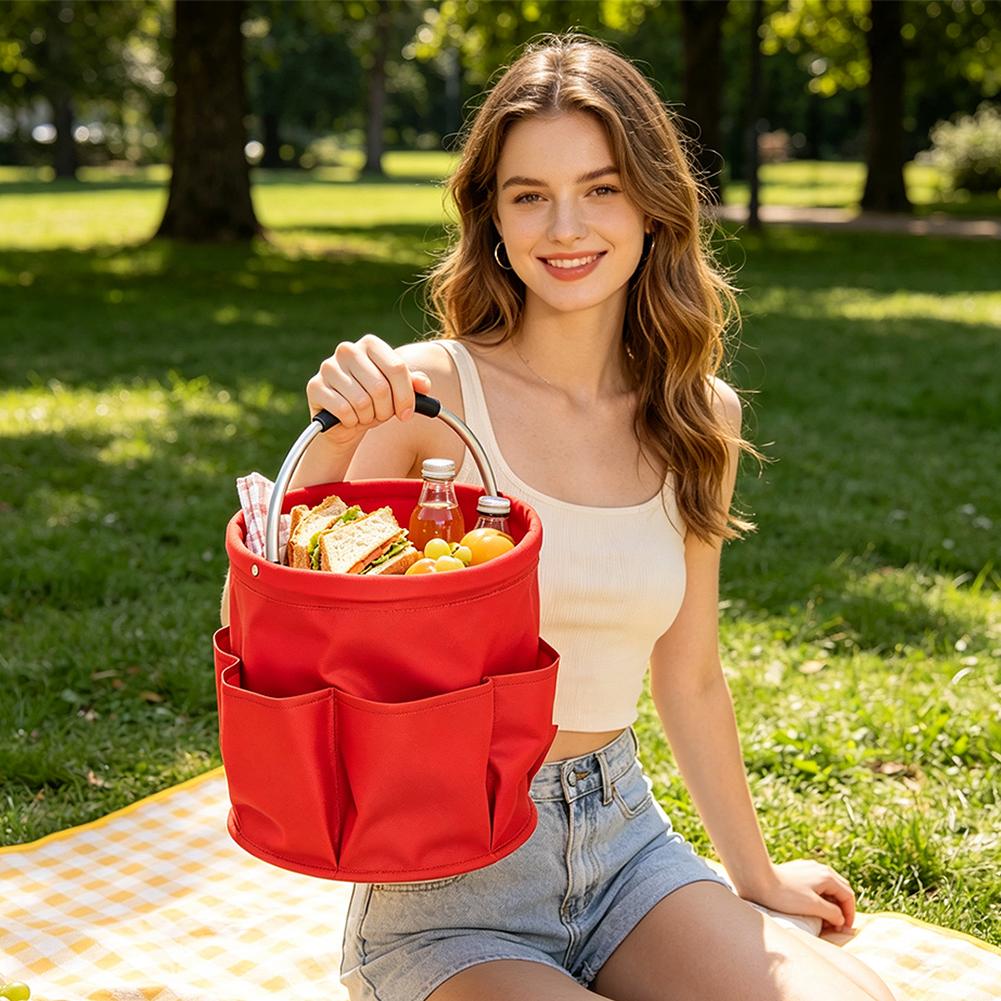 حقيبة تخزين متعددة الجيوب كبير - مراجعة Gardening Tools Basket وسعره