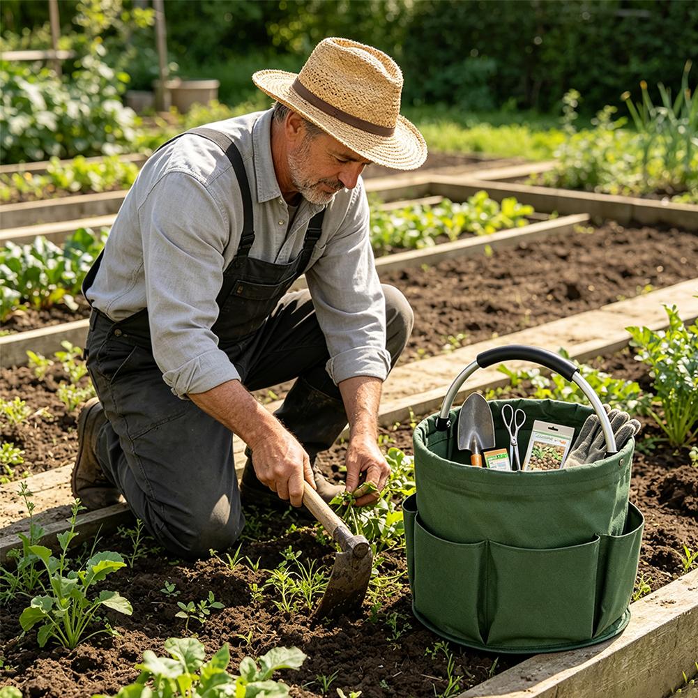 حقيبة تخزين متعددة الجيوب كبير - مراجعة Gardening Tools Basket وسعره