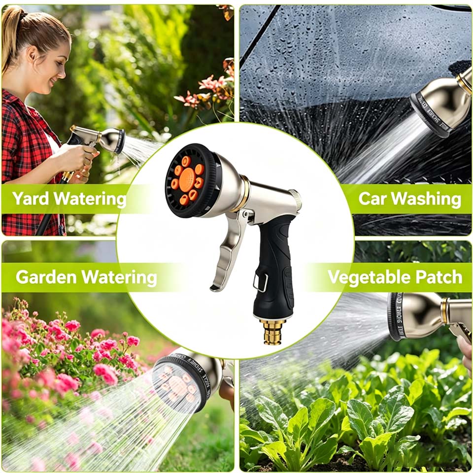 مسدس رش متعدد الوظائف لغسيل ال - مراجعة Gardening Tools Types وسعره