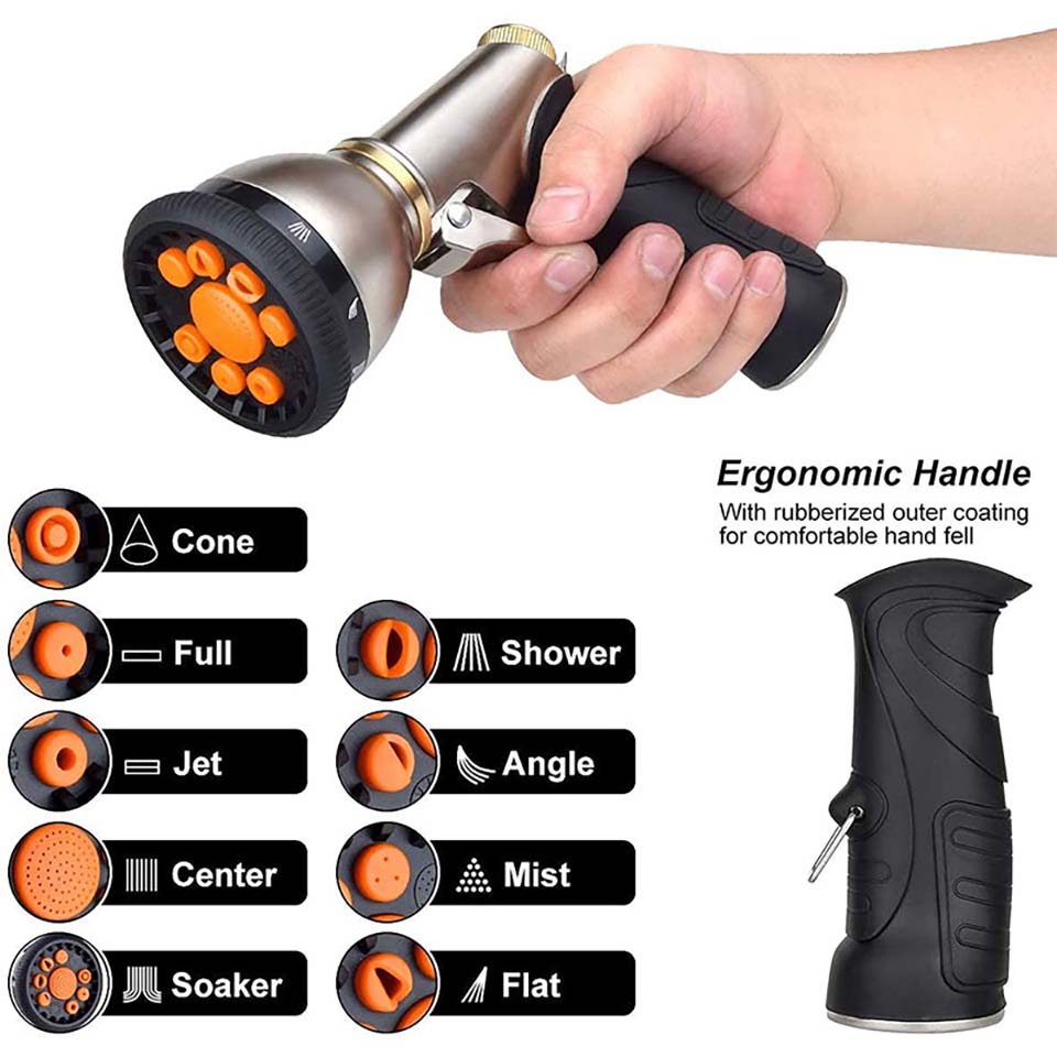 مسدس رش متعدد الوظائف لغسيل ال - مراجعة Gardening Tools Types وسعره
