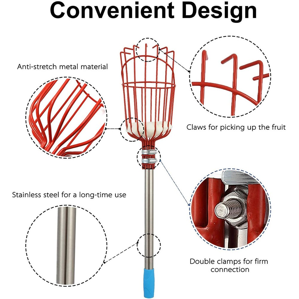 أداة قطف الفواكه بطول 260 سم،  - مراجعة Gardening Tools Basket وسعره