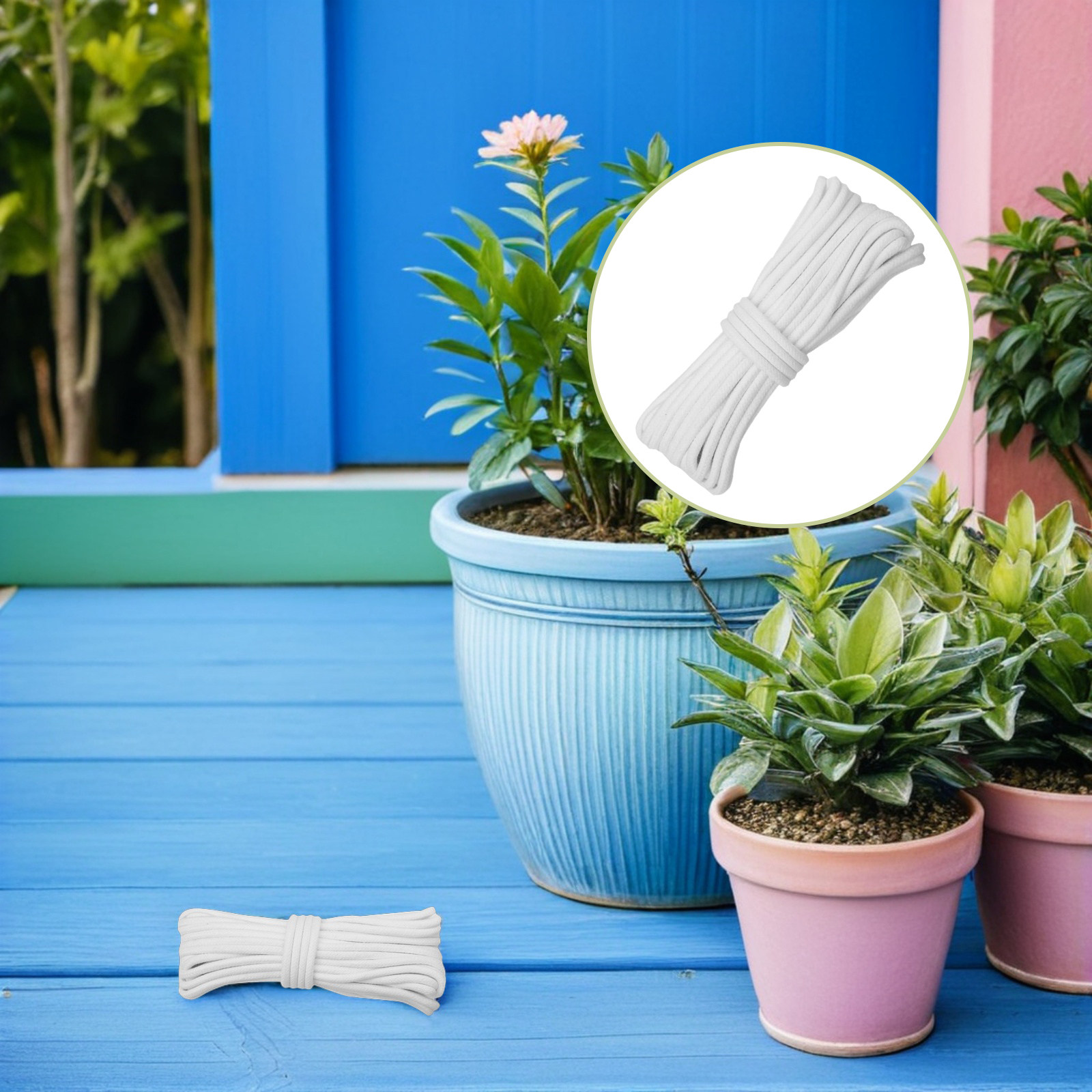 لفة واحدة من حبل القطن الأبيض  - مراجعة Automatic Plant Waterer وسعره